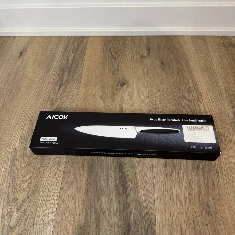 Aicok 8 Inch Chef Knife KF-F8002 Super Steel Professional Kitchen Knife Black